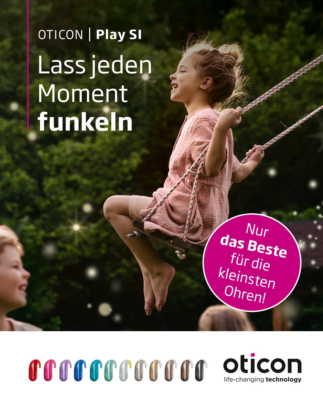 Oticon Play mit Schaukelmotiv